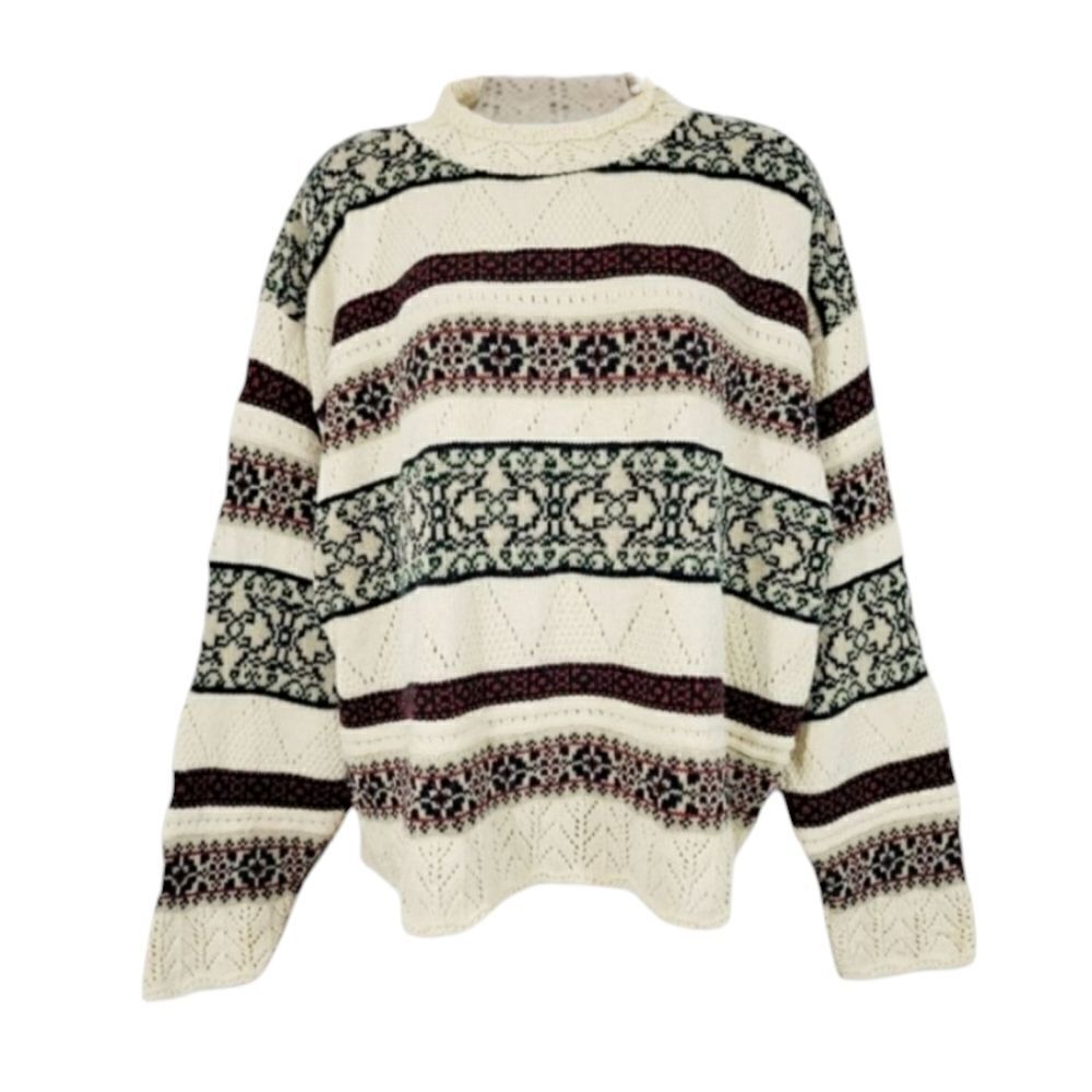 NEW Vintage 80s Interim Geometric Knit Grampacore Sweater Size Large - Picture 12 of 12